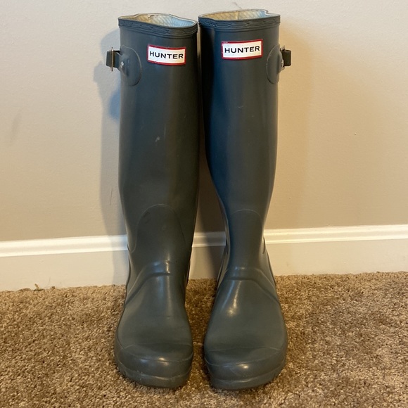 Hunter Original Tall Matte Rubber Rain Boots Gray - Picture 5 of 9